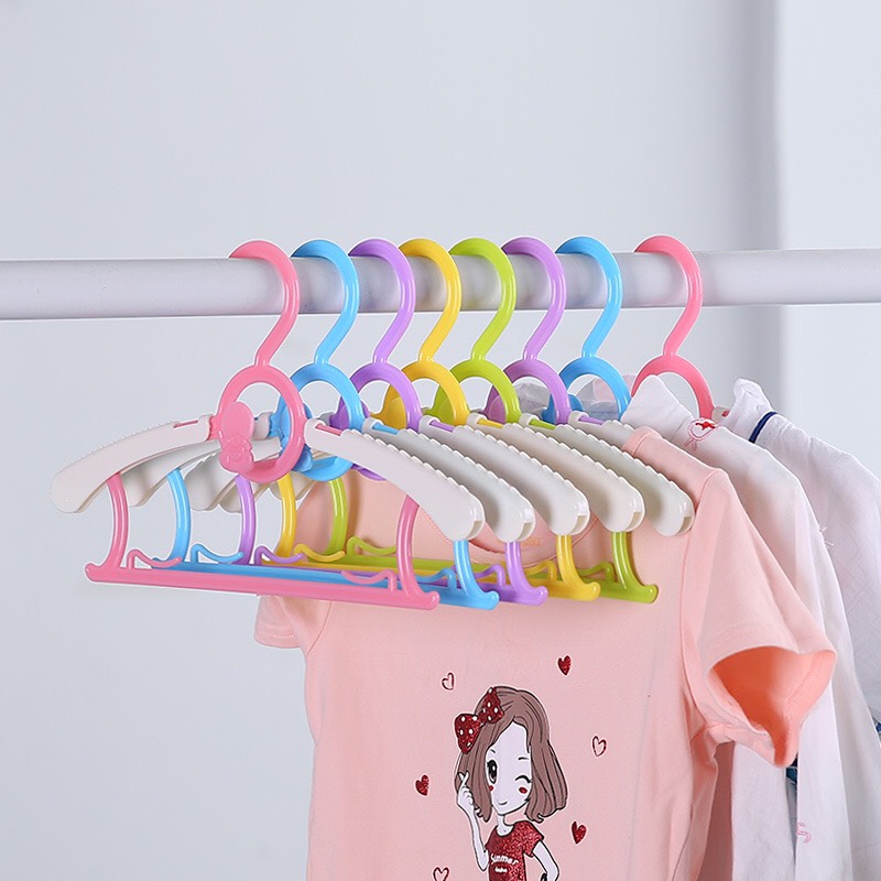 Móc quần áo hình gấu 2in1 điều chỉnh ngắn dài kèm móc nối - Móc treo quần áo cho bé