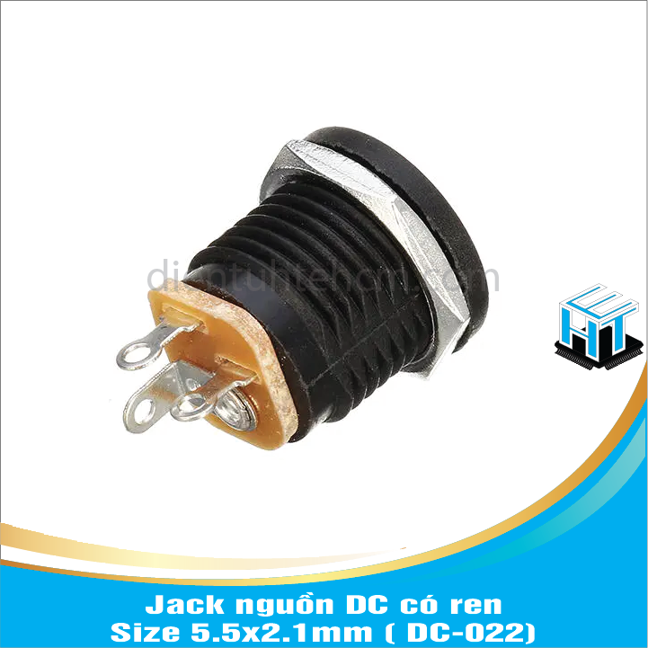 Jack nguồn DC có ren - Size 5.5x2.1mm ( DC-022)combo 6 con