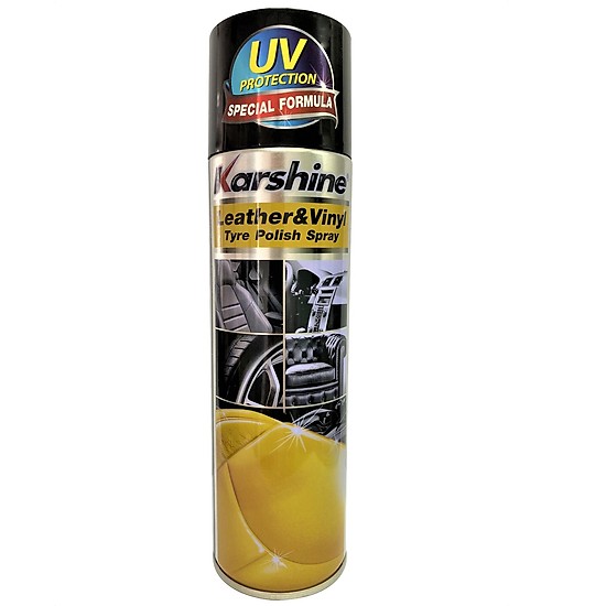 [HCM][Chai xịt đánh bóng da gỗ hương chanh] Mua 2 tặng khăn - Karshine leather vinyl 500ml