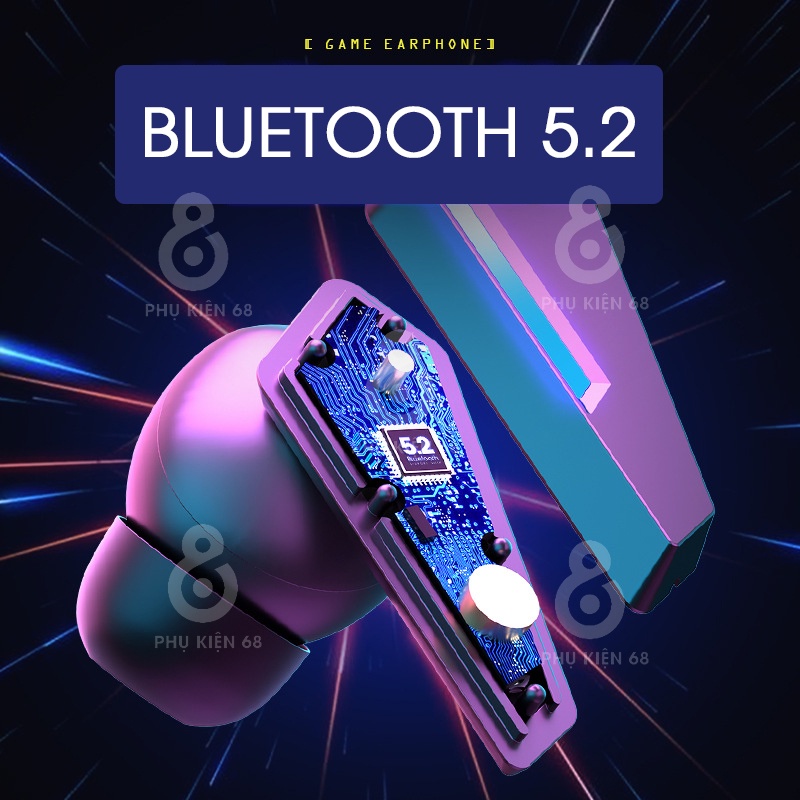 Tai nghe bluetooth Gaming M10 TWS 5.2 Tai nghe không dây bass mạnh mẽ có mic , độ trễ cực thấp,âm thanh đỉnh cao