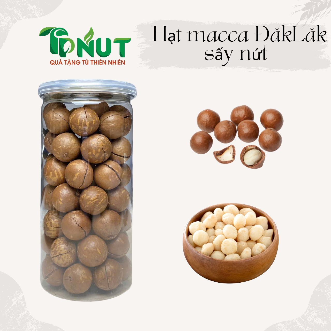 500g Hạt macca ĐăkLăk sấy nứt size trung