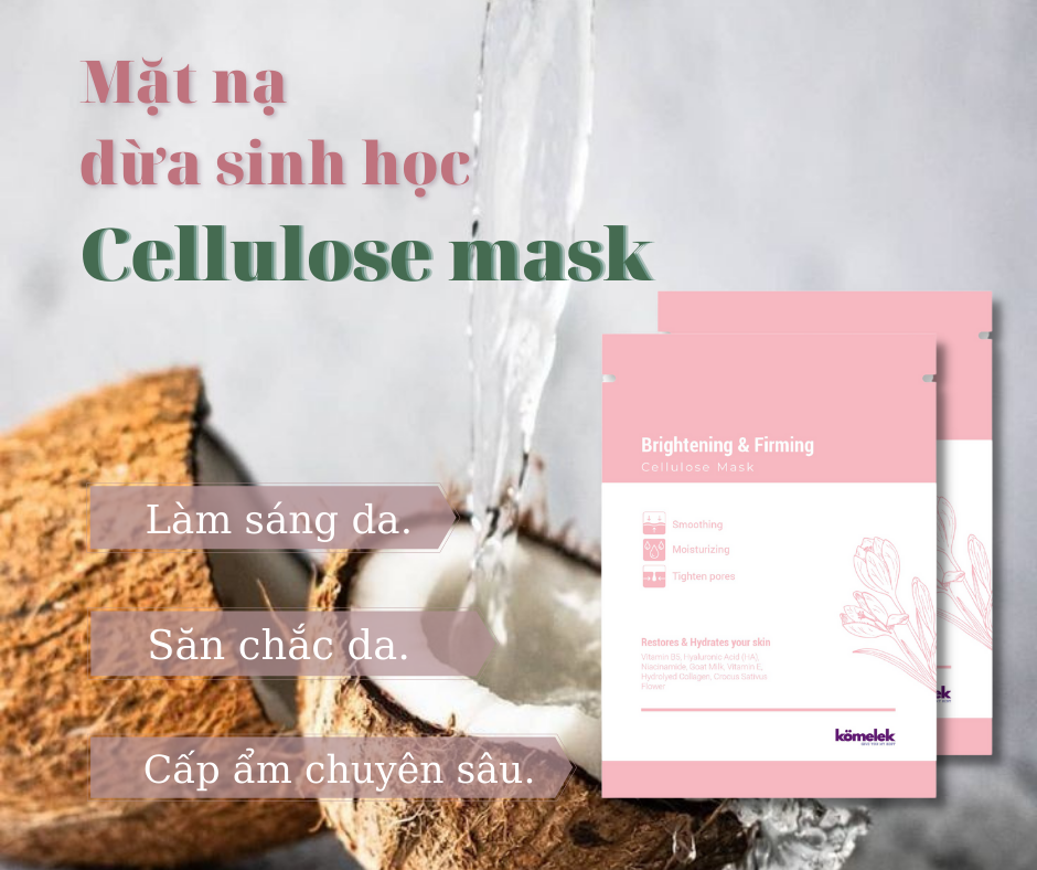 Mặt nạ dừa sinh học Cellulose Mask Komelek