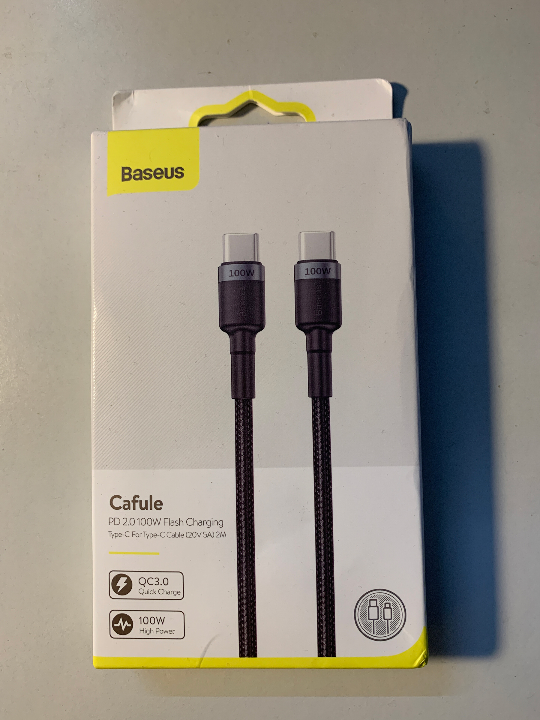 Cáp Baseus Type C PD 2.0 100W 2M
