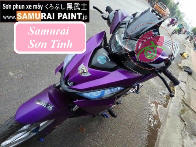 [COMBO] Sơn xịt Samurai màu Tím Candy Mờ (nền Bạc 124 + màu Tím TCY9014)