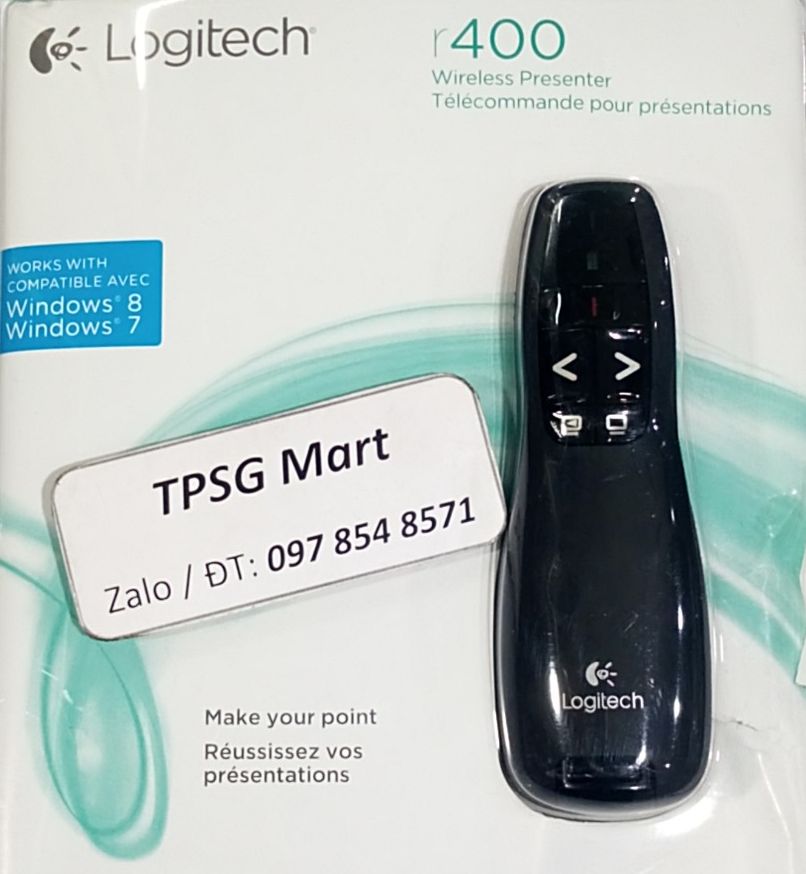 Bút trình chiếu Lật trang - Đèn Laser Logitech r400 / Hàng công ty