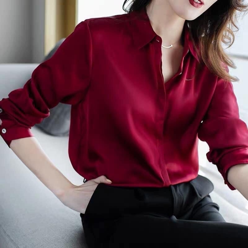 Áo sơ mi lụa công sở cao cấp