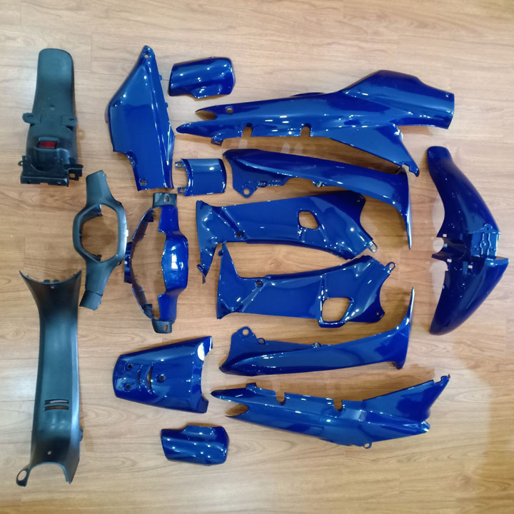 [TẶNG TEM] Dàn áo xe Wave Alpha, Wave ZX, Wave 110 đời xe 1997 đến 2006 nhựa ABS nguyên sinh màu XANH TÍM G537 - có TẶNG BỘ TEM 3 lớp xịn