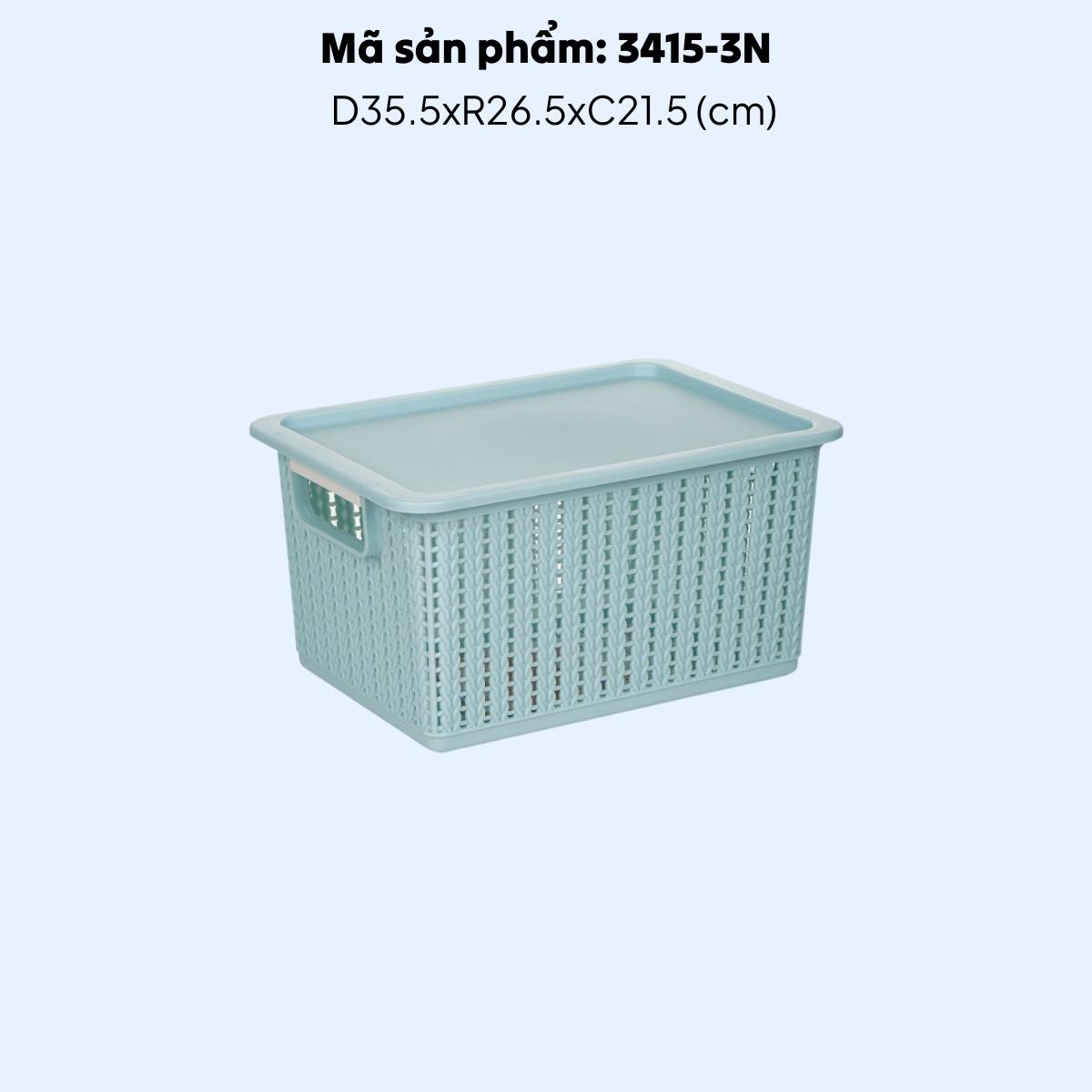 Rổ nhựa Việt Nhật - rổ đan nắp