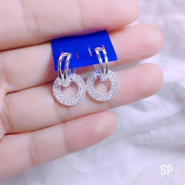 Bông tai nữ bạc thật khuyên tai tròn nữ đính đá xinh xẵn, mẫu mã đẹp, chất liệu chuẩn bạc ta lâu bền,JQN cam kết hàng đúng mô tả, chất lượng đảm bảo