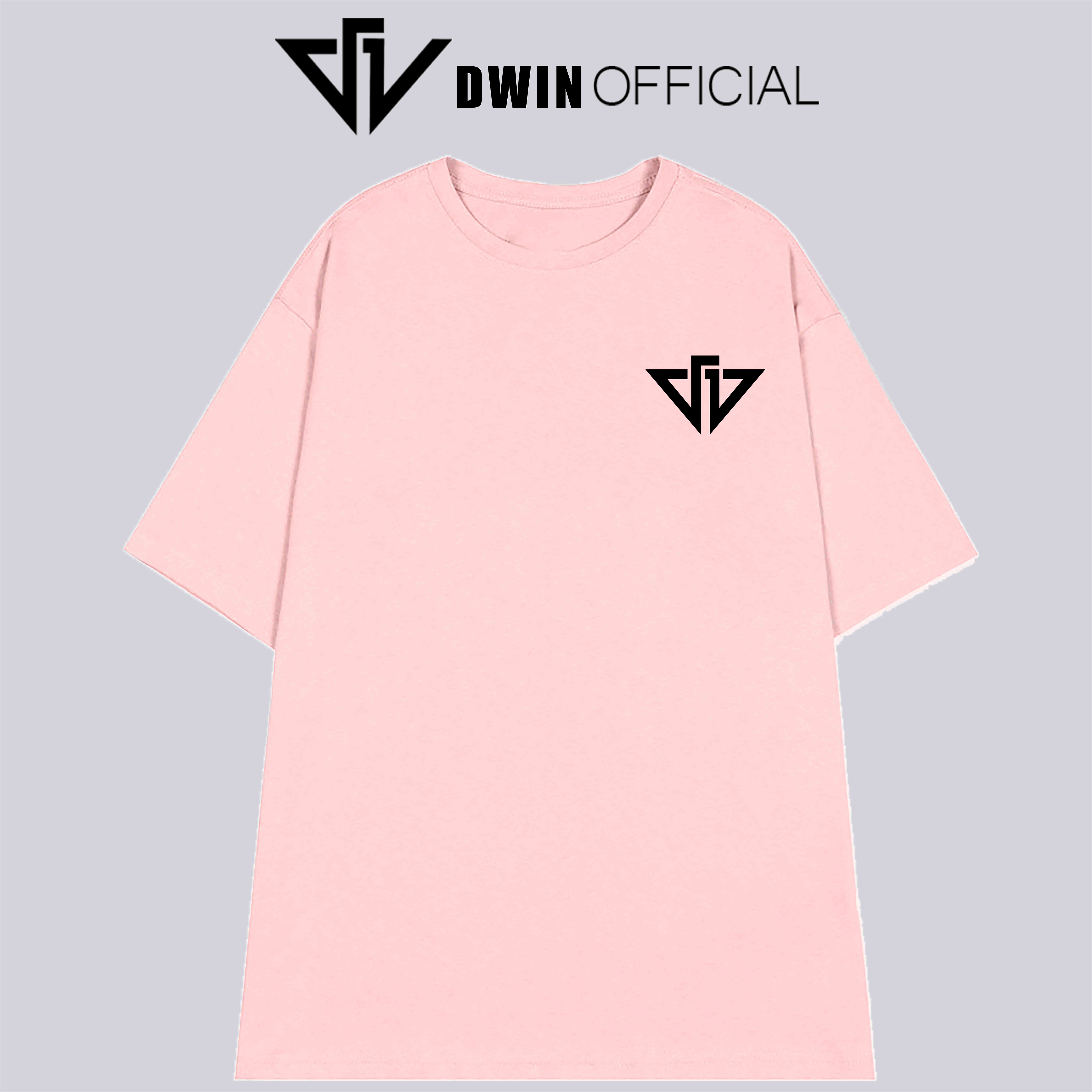 Áo thun in logo Dwin unisex thời trang basic tee phông trơn nam nữ tay lỡ oversize form rộng