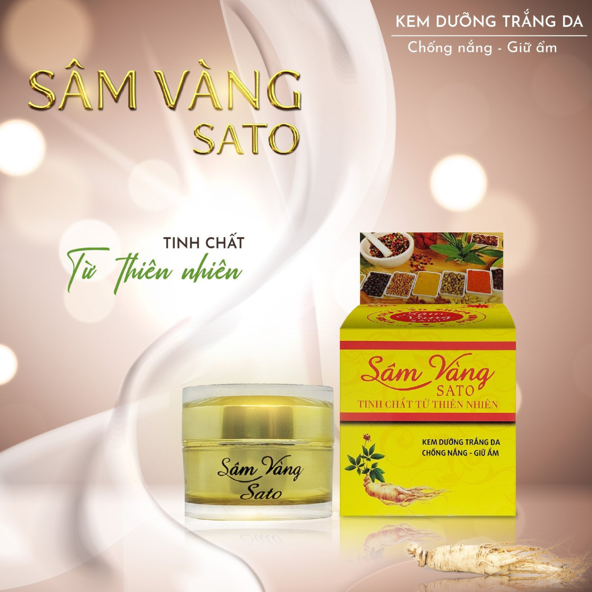 Kem sâm vàng trắng da sato tinh chất từ thiên nhiên 8g