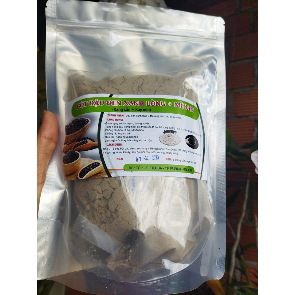 1kg Bột đậu đen mè đen xay min đã rang