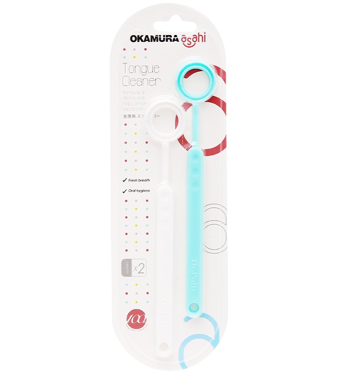 Dụng cụ cạo lưỡi Okamura Asahi (Vỉ 2 cây)