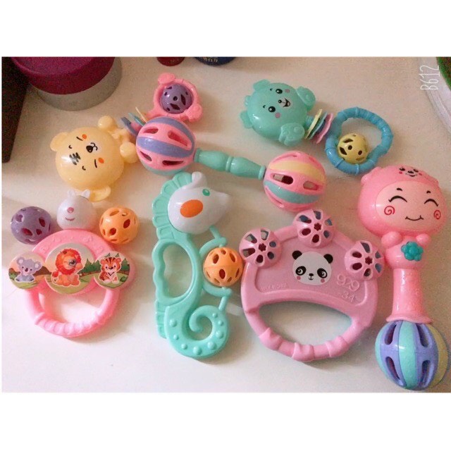 Đồ chơi xúc xắc 7 món cho bé sơ sinh, đồ chơi trẻ em