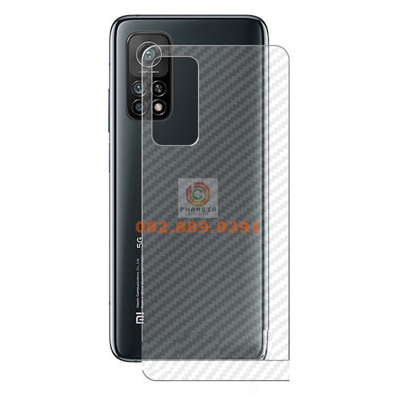 Miếng dán mặt lưng skin carbon Xiaomi Mi 10T Pro