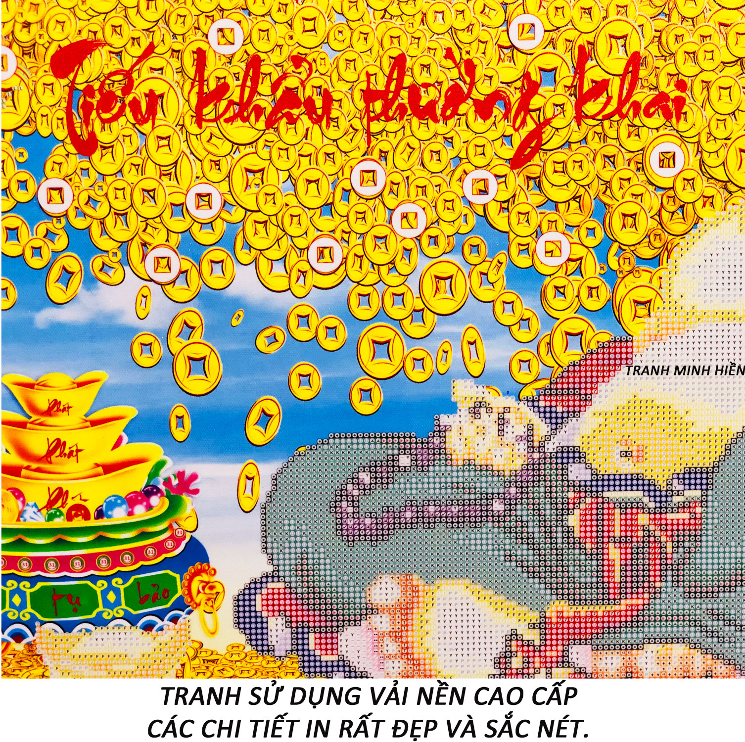 Tranh Đính Đá 5D - Phật Di Lặc Phát Tài 38 (Kèm Quà Tặng) - Tranh Minh Hiền (TỰ ĐÍNH ĐÁ)