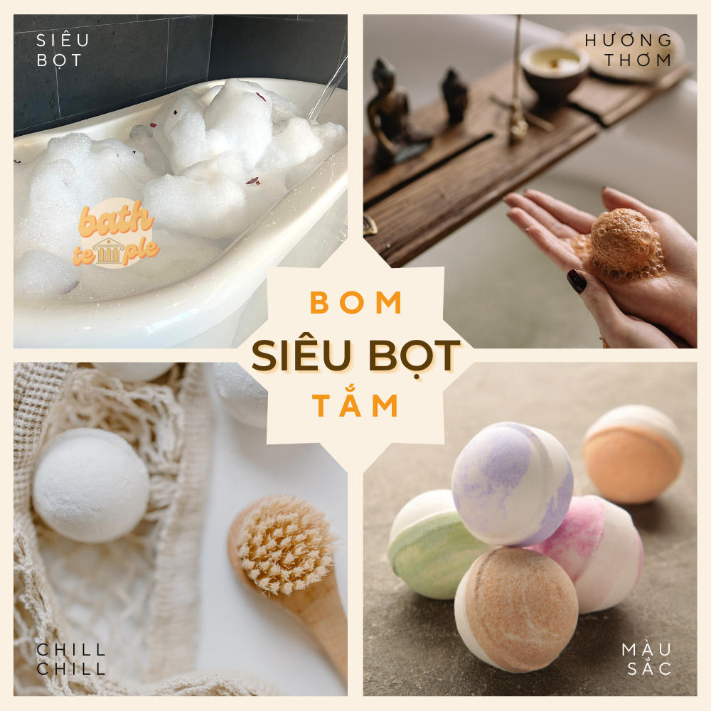 (Tổng hợp) Bom tắm SIÊU BỌT cho bồn tắm (Bubble bath bomb) - bath temple