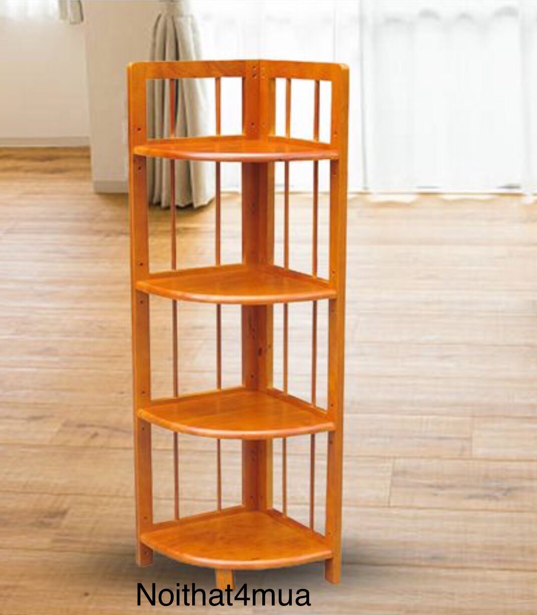 KỆ GÓC 4 TẦNG GỖ CAO SU