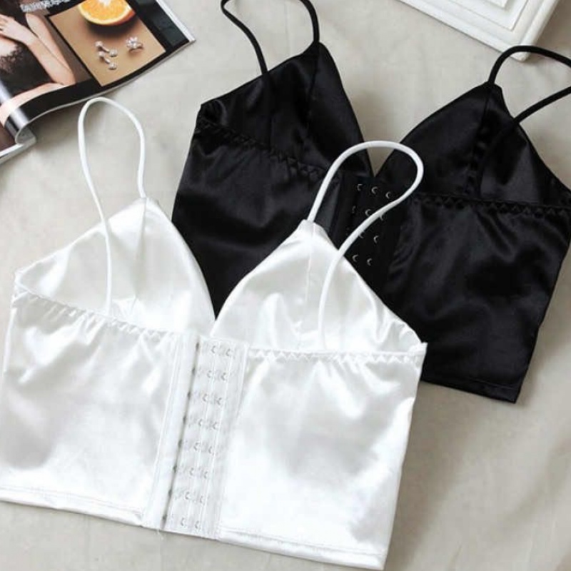 Áo Bra 2 Dây Nữ Phi Lụa Bóng ĐỆM MỎNG Mềm Mát Cực Thoải Mái 2S13