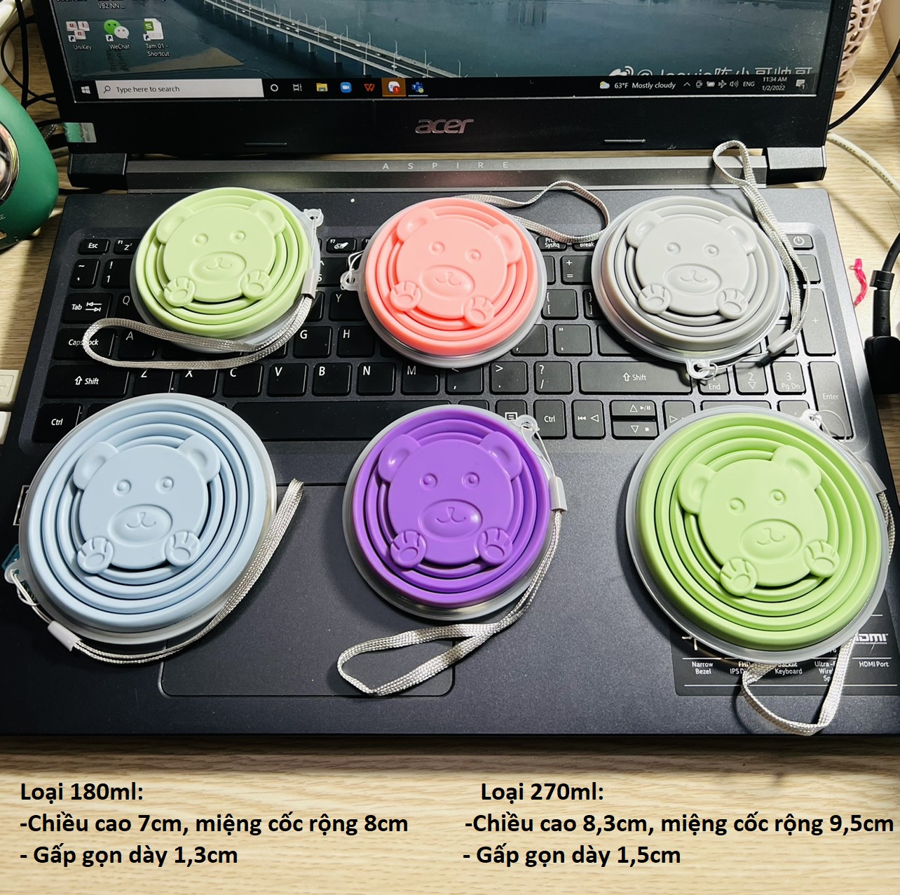Cốc Silicon Gấp Gọn Chịu Nhiệt Độ Cao