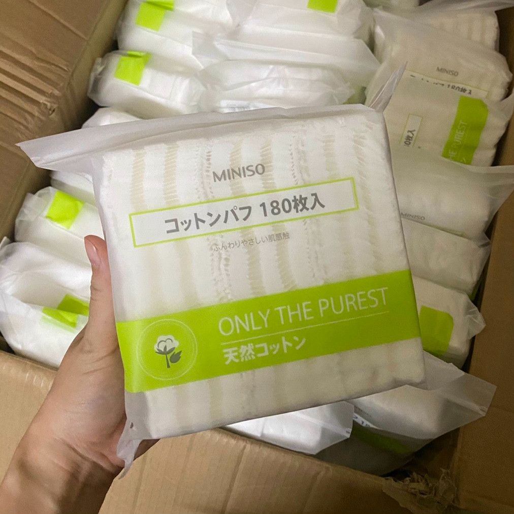 Bông Tẩy Trang Miniso Nhật Bản 180 Miếng