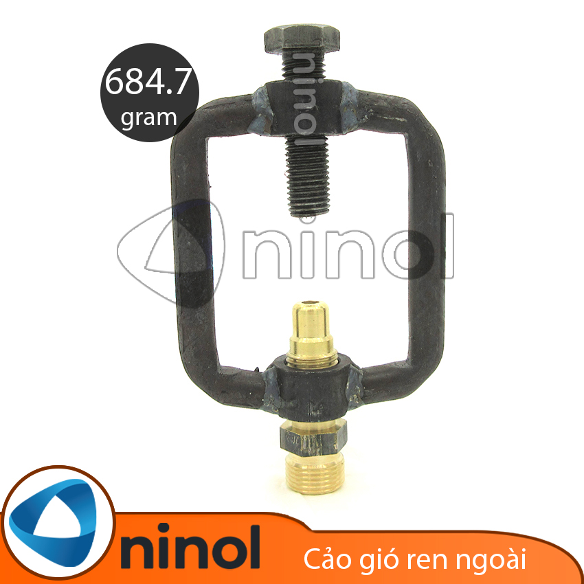 Cảo gió ren ngoài có còng sắt gắn đồng hồ áp suất vào bình oxy hàn gió đá