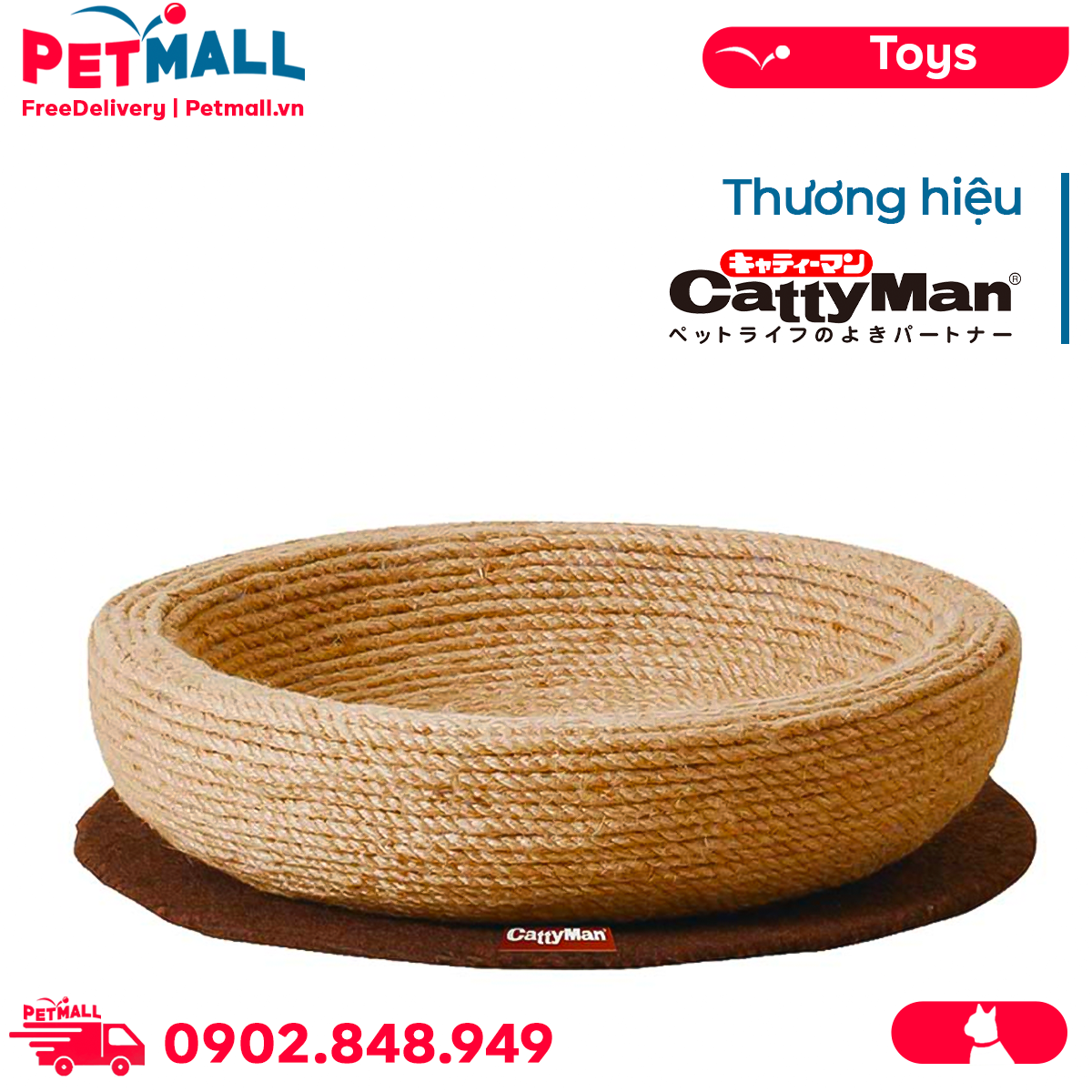 Nôi cào móng CattyMan Scractcher - Dây thừng Petmall