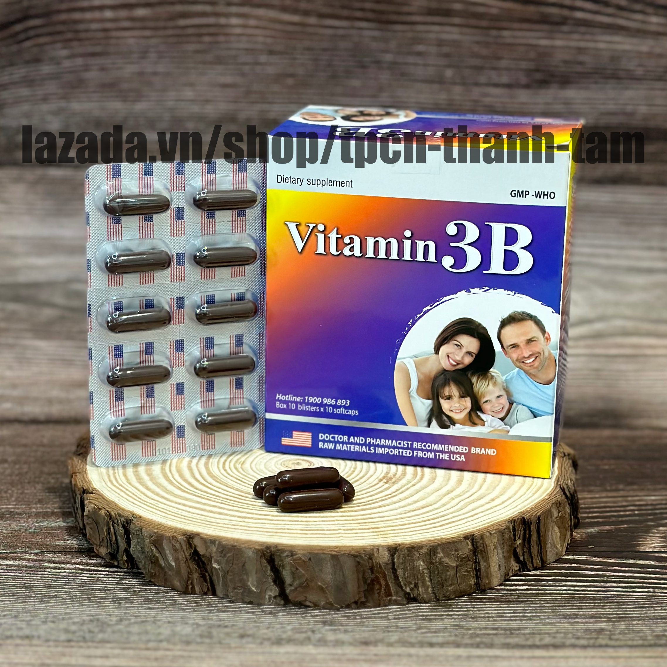 VITAMIN 3B bổ sung vitamin nhóm B hỗ trợ tăng sức đề kháng sức khỏe giảm suy nhược cơ thể - Hộp 100 viên
