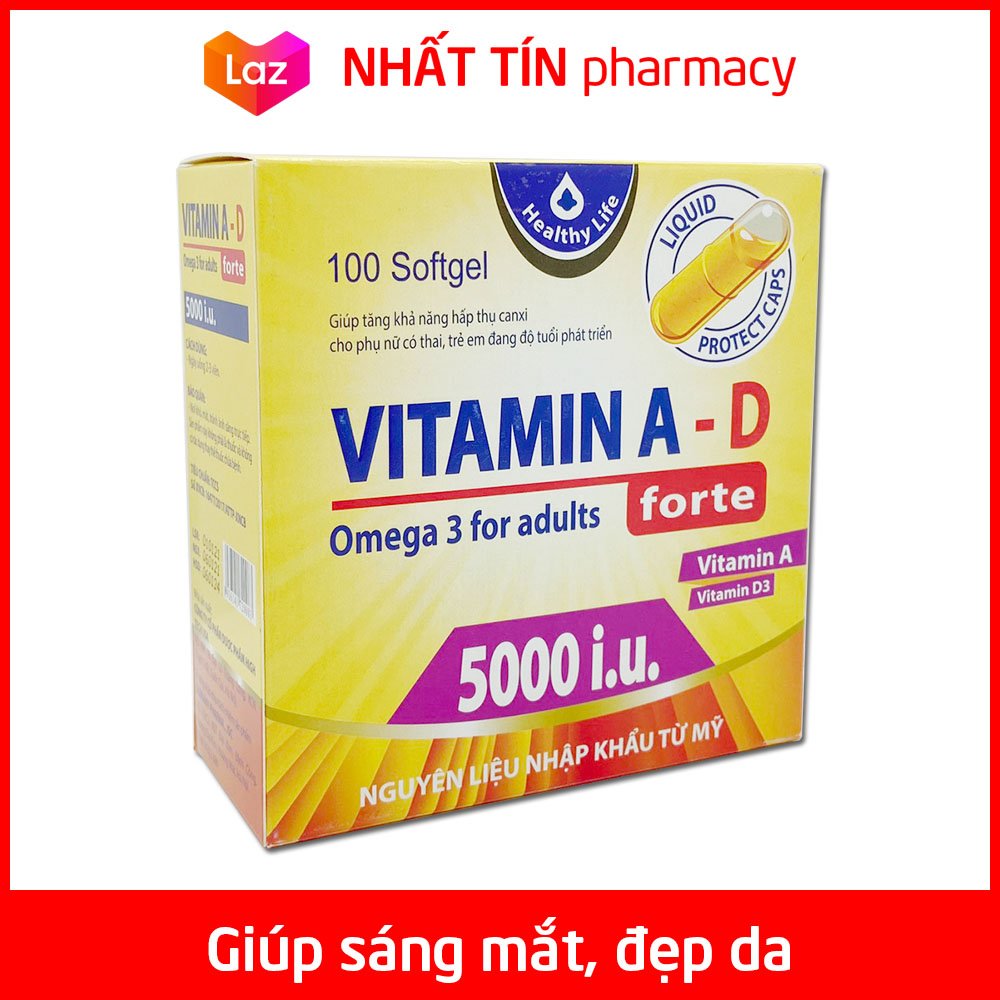 Viên uống bổ sung vitamin AD tăng cường sức khỏe nâng cao đề kháng hộp 100