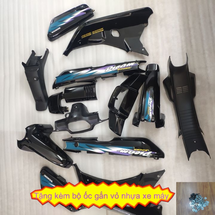 Dàn áo - vỏ nhựa xe DREAM LÙN / DREAM 3 màu ĐEN  nhựa nguyên sinh gắn xe máy [ TẶNG TEM - ỐC ] áo xe máy, phụ tùng xe máy giá rẻ
