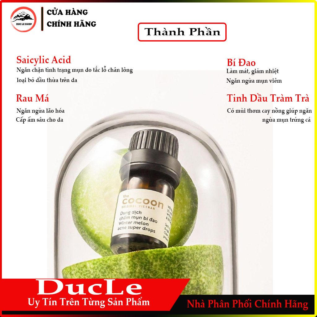 [HCM]Dung dịch chấm mụn bí đao Cocoon 5ml