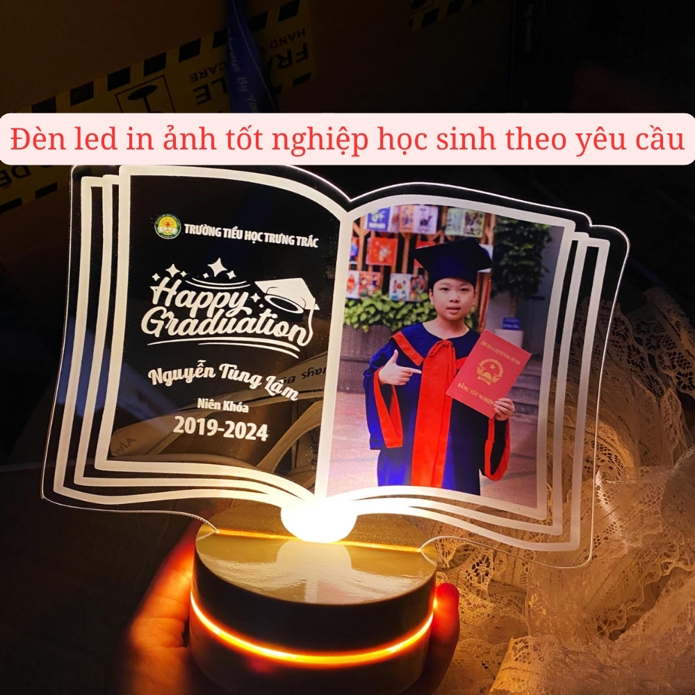 Quà tặng tốt nghiệp và tri ân các thầy cô giáo - Đèn led 3d in hình theo yêu cầu