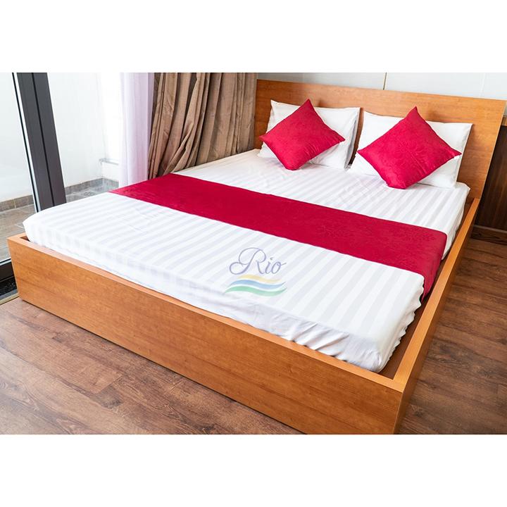 [HCM]Bộ ga trắng sọc cho khách sạn resort