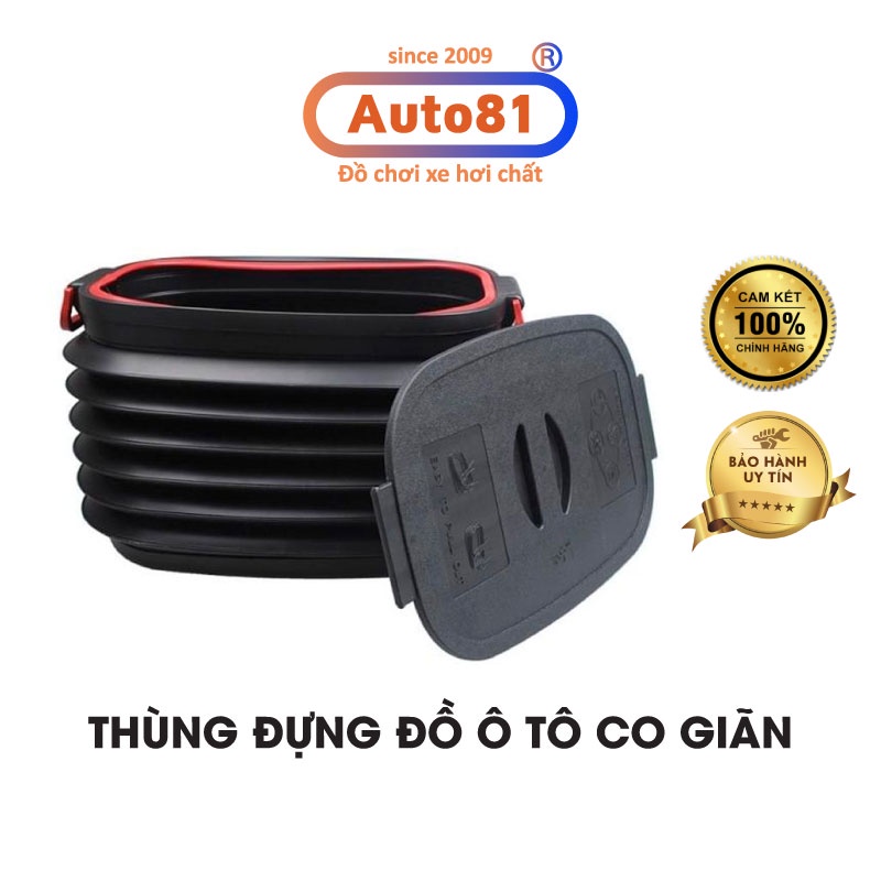Thùng nhựa đựng đồ ô tô, hộp đựng đồ ô tô co giãn lò xo để cốp sau dung tích 40L - T40L