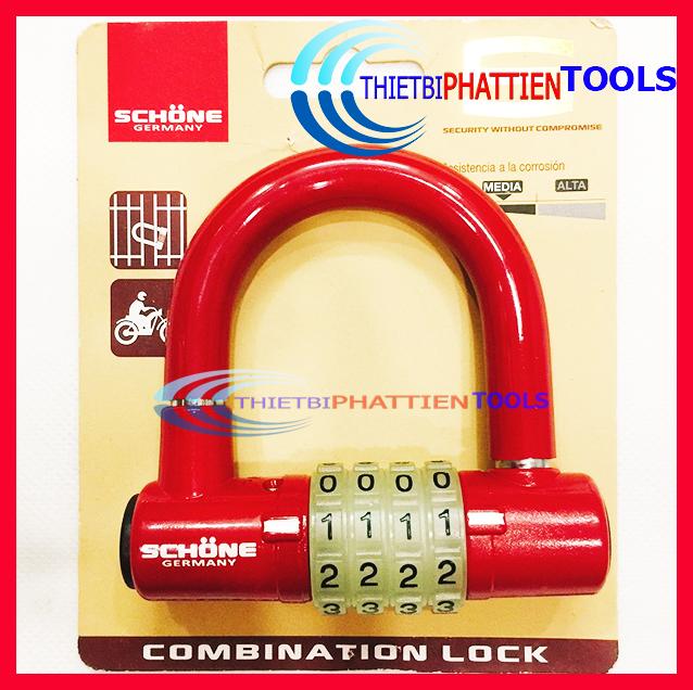 [HCM]Ổ Khóa 4 Số Chữ U Schone (Germany) Chống Trộm Dạ Quang (Mật Khẩu Thay Đổi Tùy Ý)