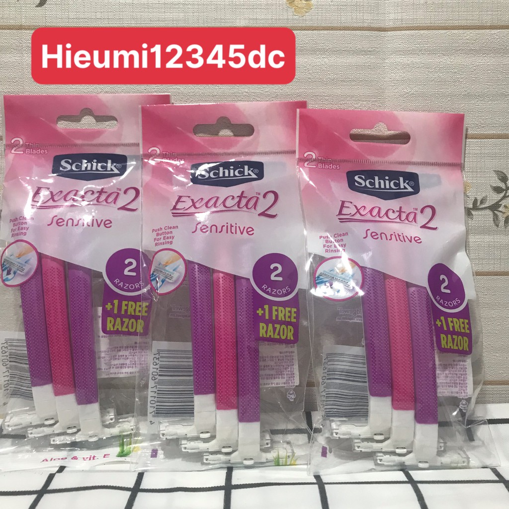 Set 3 dao cạo nữ 2 lưỡi dao kép schick exacta 2