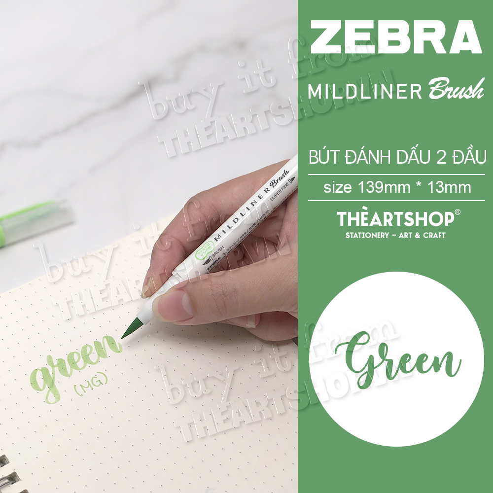 [THEARTSHOP] (P1) Bút dạ đầu cọ ZEBRA MILDLINER BRUSH 2 đầu WFT8
