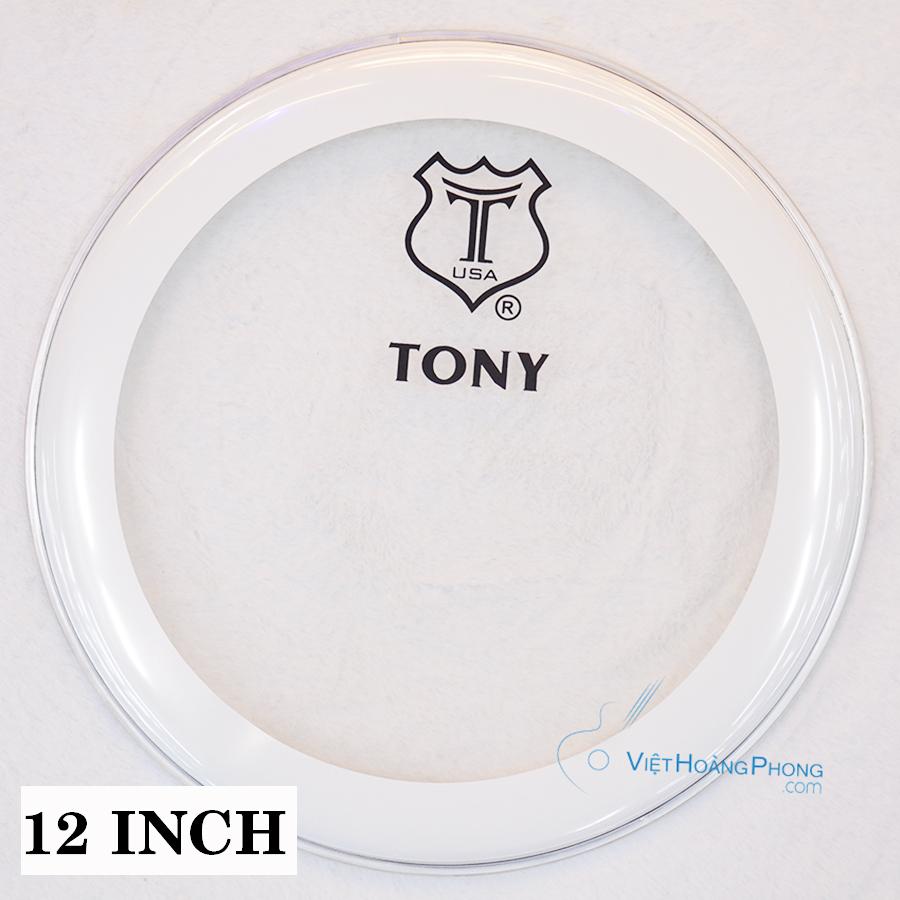 Mặt trống Jazz - Trống Da TONY thương hiệu USA (Viền Trắng 12 inch) - Việt Hoàng Phong