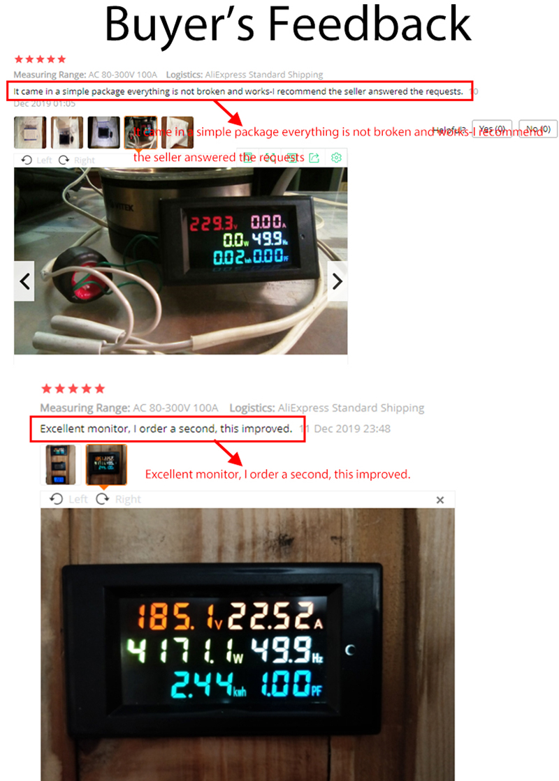 D69-2058 Voltmeter Current Power Factor Active KWH Electric Energy Frequency Meter Digital LCD VOLT AMP CT Digital MULTIMETER