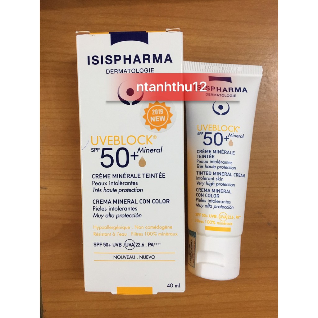 KEM CHỐNG NẮNG UVEBLOCK SPF50 MÀU DA ( Mẫu mới - )