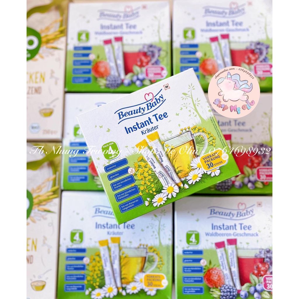 Trà trái cây hoà tan Beauty Baby cho bé 4 tháng dạng gói