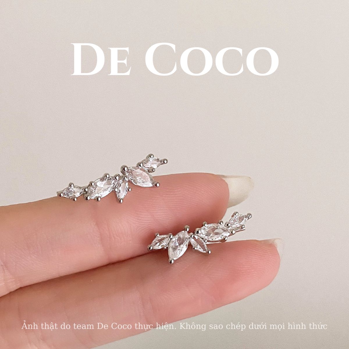 Khuyên tai, bông tai nữ đính đá Silva De Coco