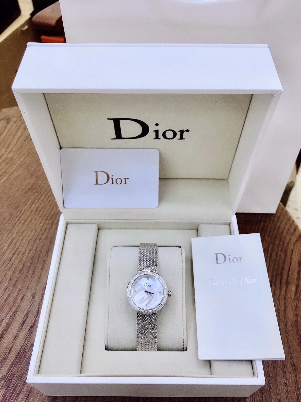 Đồng Hồ Nữ DR Diorr quai lụa mặt khảm trai - Việt Dũng Store
