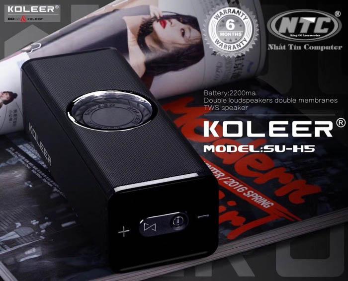 Loa bluetooth koleer su-h5 bass căng đét - hỗ trợ thẻ nhớ/usb/aux/fm