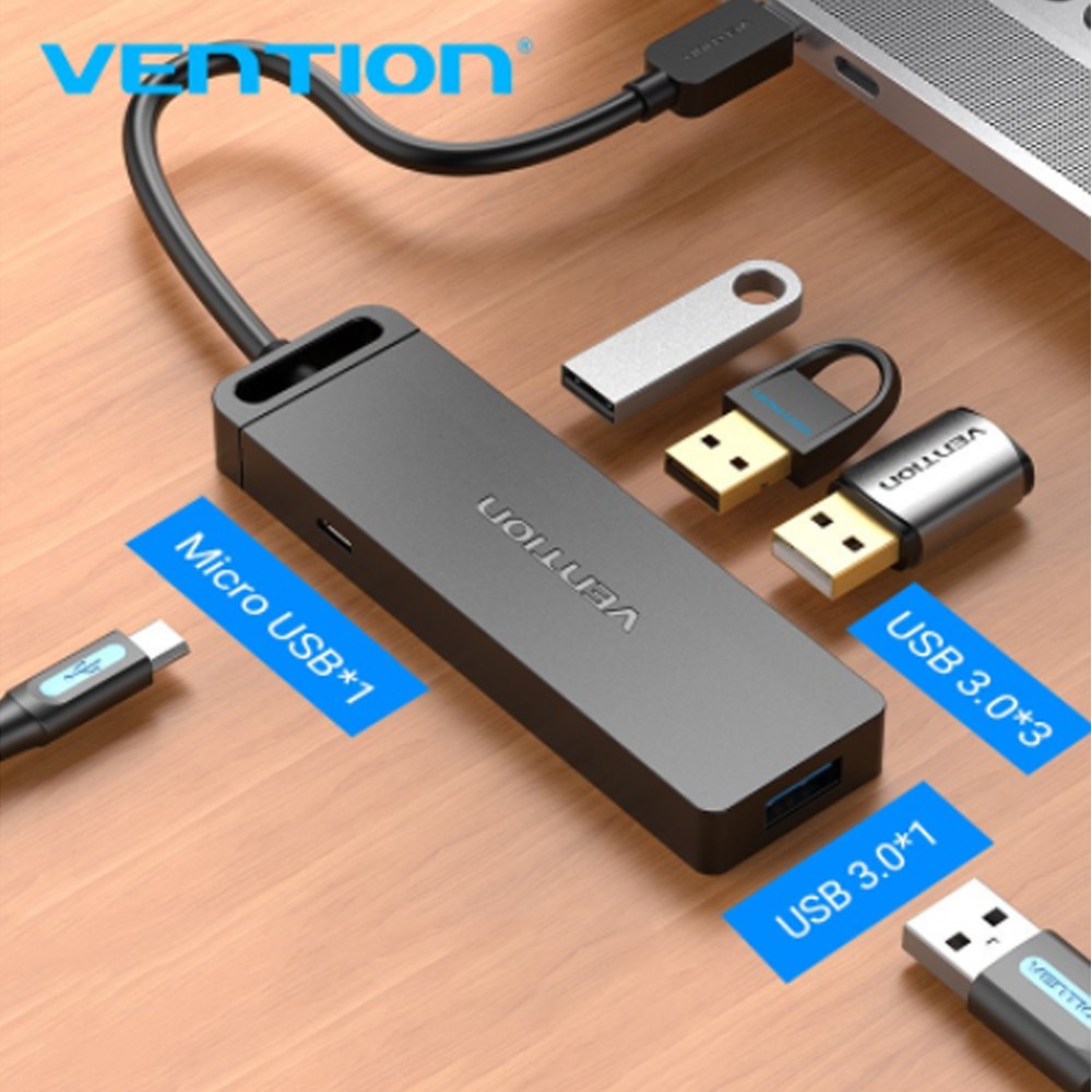 HUB USB Type C to 4 USB 3.1 Adapter Portable - VENTION TGKBB