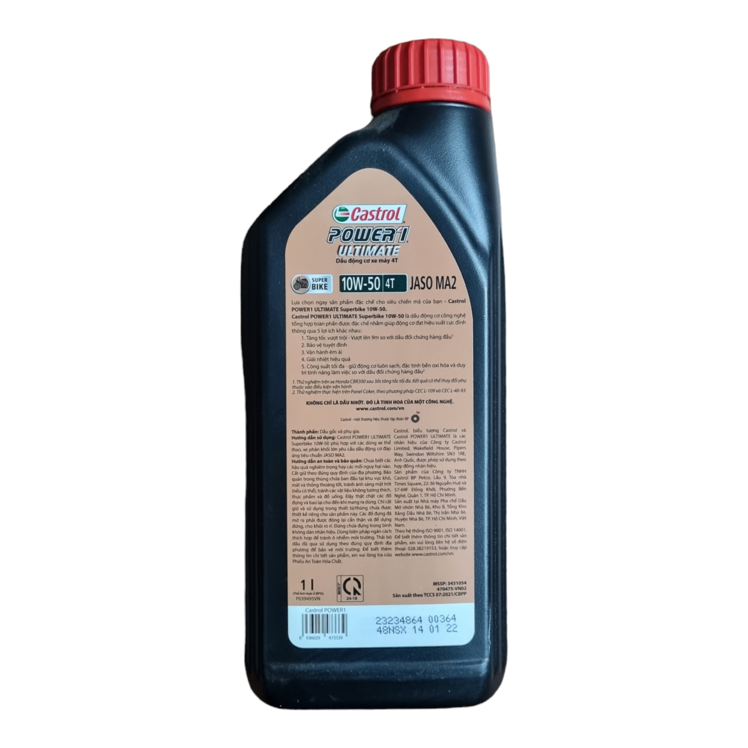 Nhớt Castrol POWER1 ULTIMATE 10W50 4T 1L