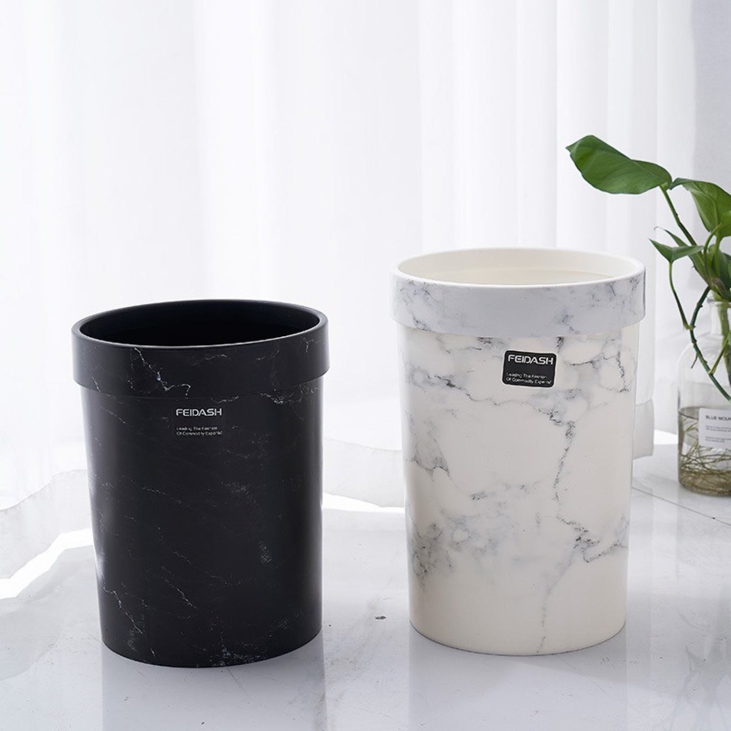 Sọt rác vân đá Decor 8L và 12L cao cấp | Thùng đựng rác cho văn phòng, gia đình hiện đại mẫu mới 2022