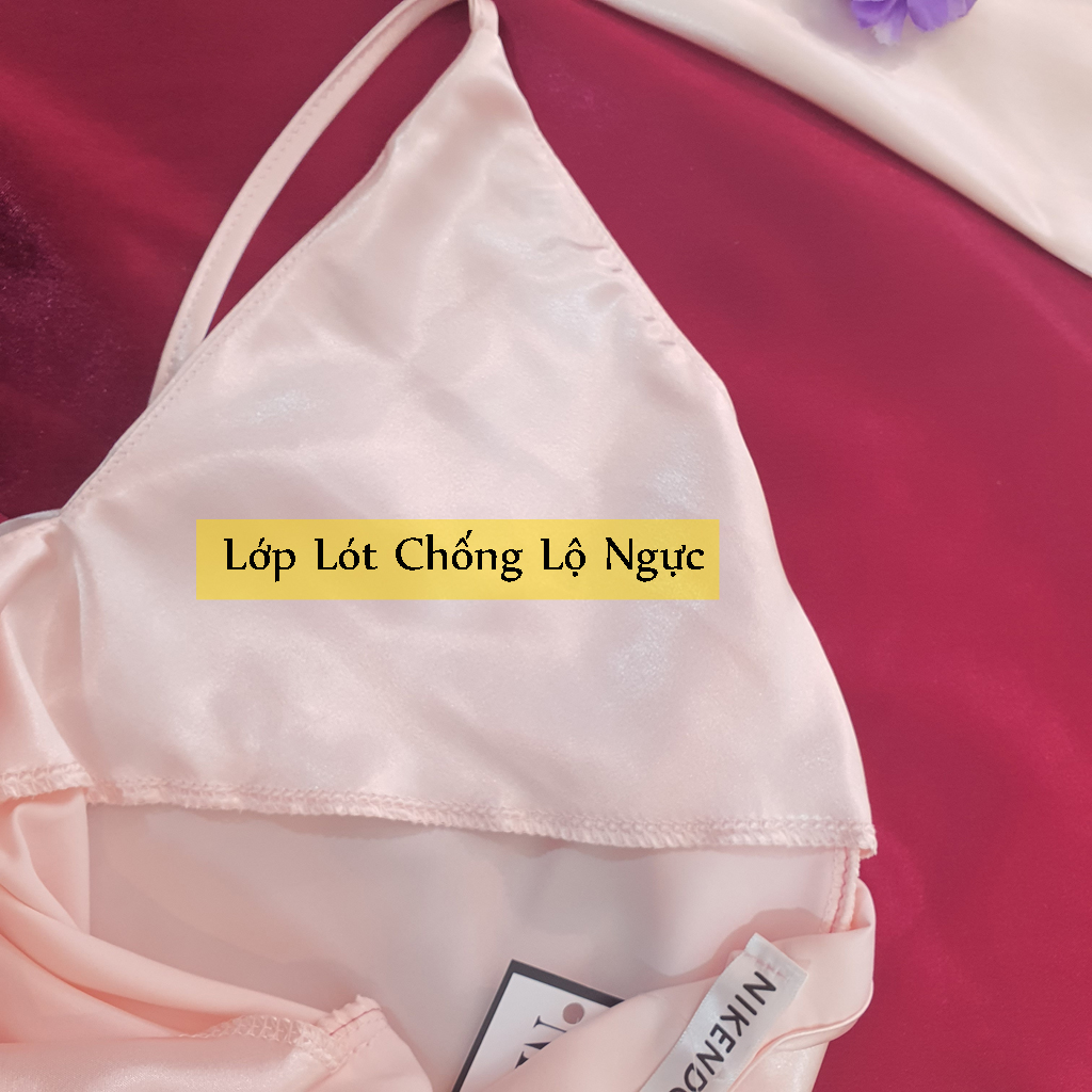 Xả Hàng Đầm 2 Dây - Đầm Lụa Xẻ Đùi Sexy