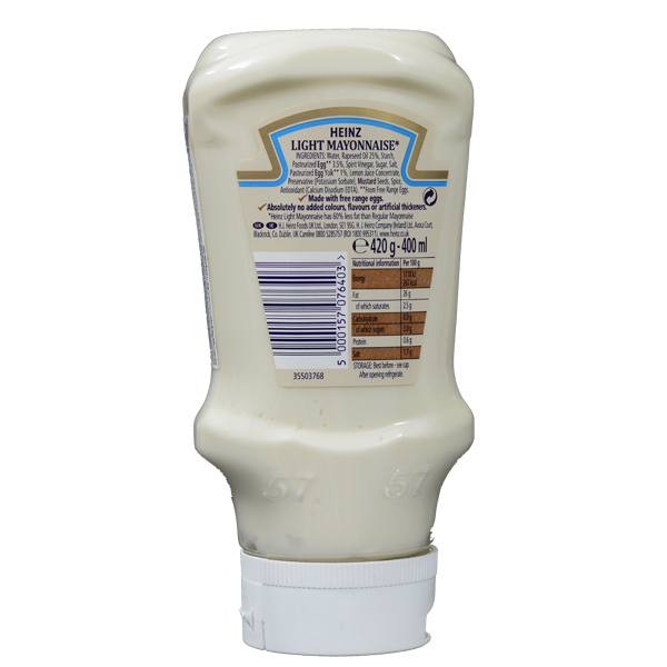Xốt Mayonnaise Light HEINZ 400ml (Ít Béo) (Date: 05/06/2025)