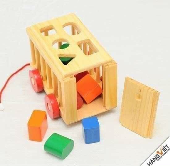 Đồ chơi gỗ xe cũi thả hình Gold Cat